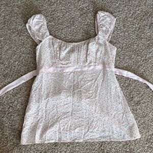 Satin tie babydoll top Hollister